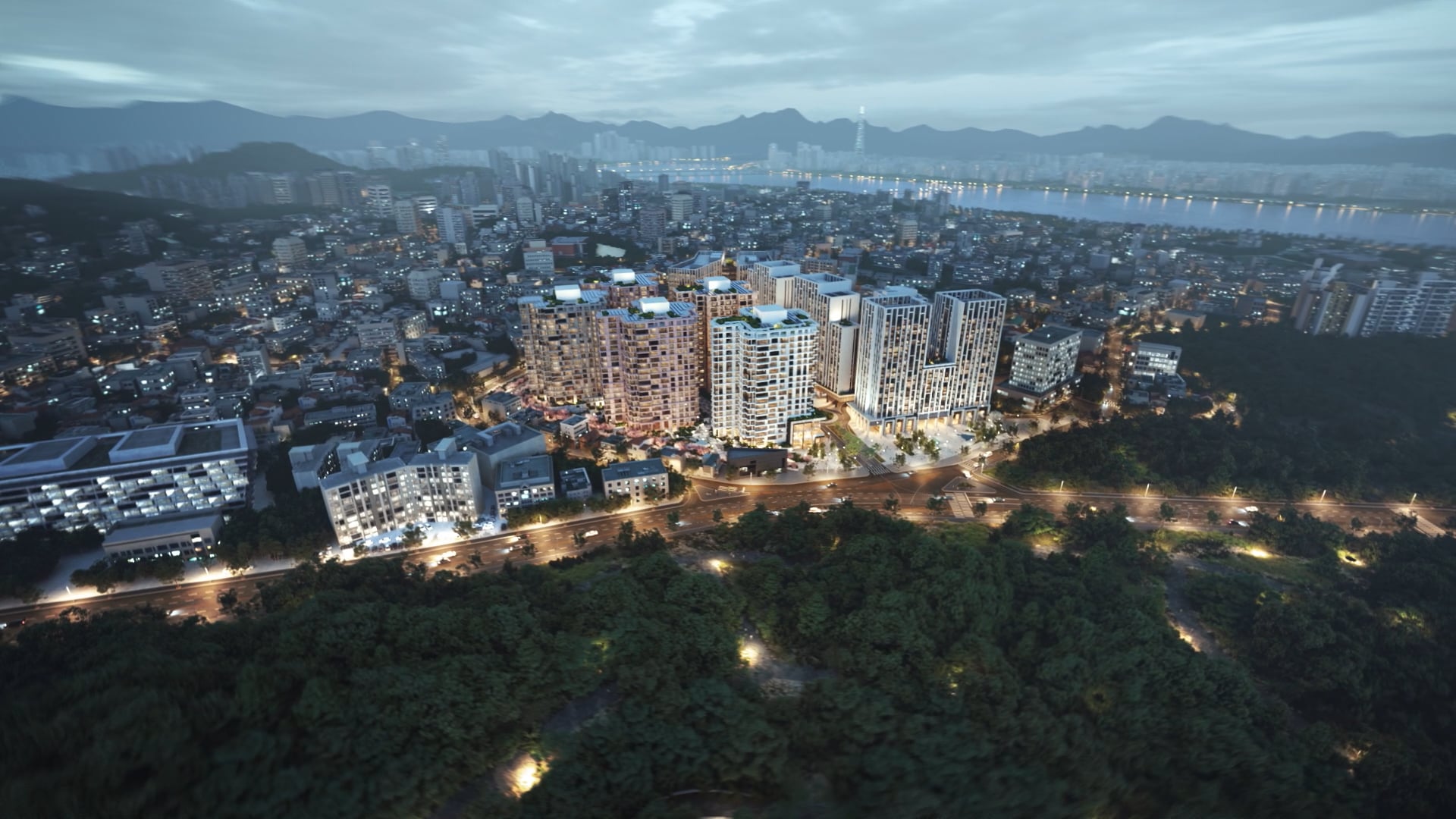 더파크사이드 서울 단지 조감도 CG